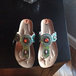 White Mountain Wedge Sandals